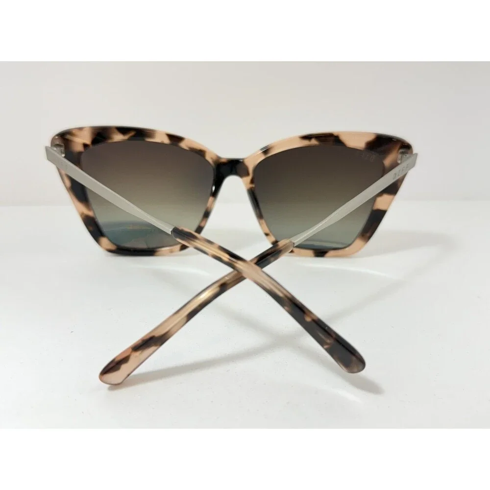 DIFF Eyewear Becky II Cat Eye Sunglasses Women's Pink Tortoise Mirrored Gradient
